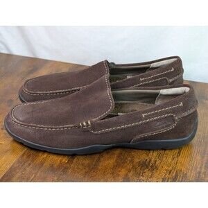 CLARKS Men's Brown Suede Moc Toe Slip On Casual Comfort Loafers ~ US Size 10